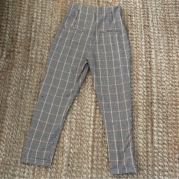 ZARA HIGH WAIST PARACHUTE JEANS PLAID BURGUNDY BUNDLE SIZE SMALL USA 2 - Picture 7 of 9